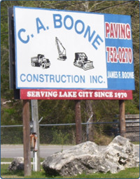 C.A. Boone Construction office sign